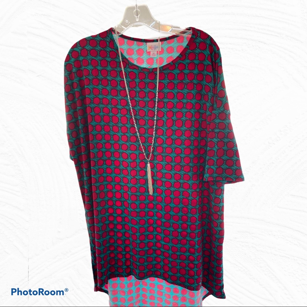 LuLaRoe Red and Green Dot Irma size M